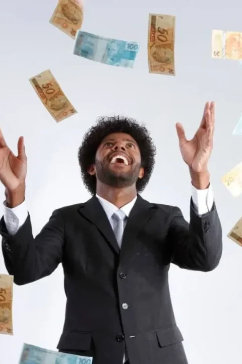 ganhador, dinheiro, feliz, sorrindo, loteria, lotofacil, megasena