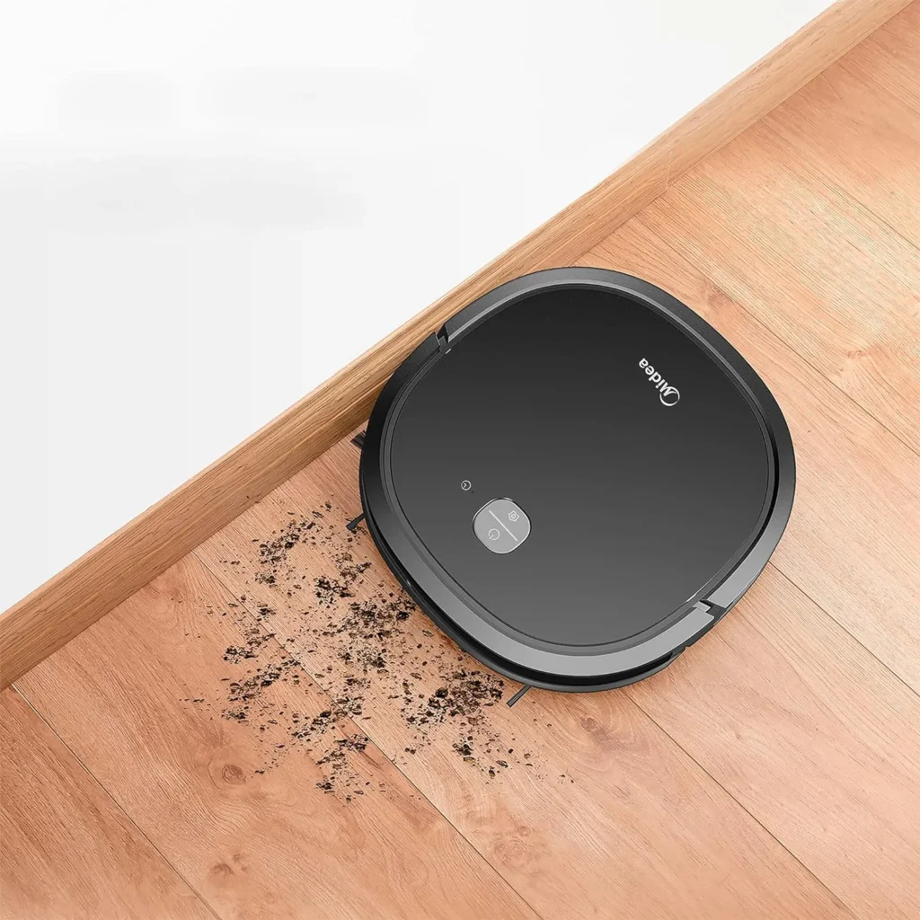 Aspirador de Pó Robô 1200 Midea, 40W, até 100 Minutos de Autonomia, Reservatório de 800 ML, ‎Bateria Recarregável, Bivolt, Preto, VRA21PB