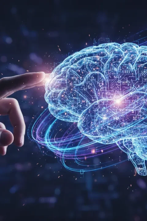 mao tocando circuito cerebral