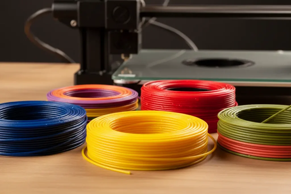 Materiais e componentes essenciais da impressão 3D.