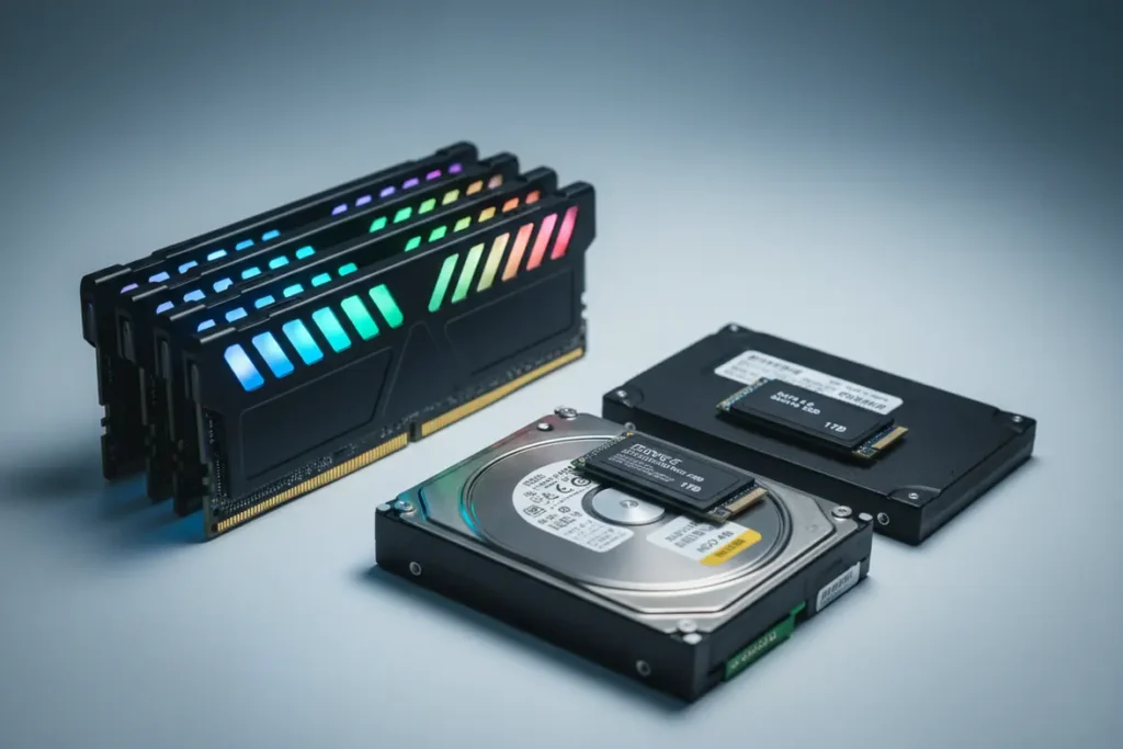 Melhores opções de RAM e armazenamento SSD para PC