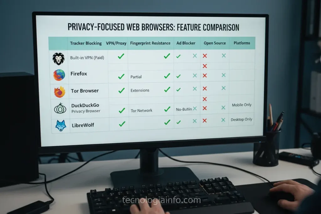 Navegadores Privados: Qual o Melhor para Sua Segurança Online! 2 Comparativo detalhado entre navegadores focados em privacidade