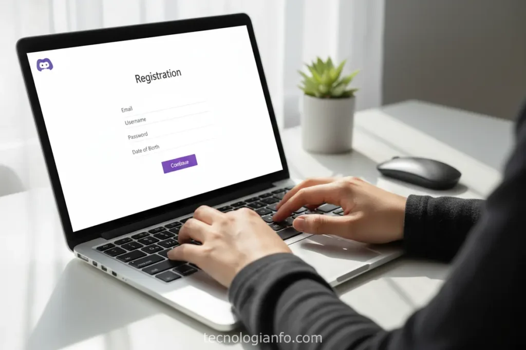 Guia passo a passo para criar conta no Discord.