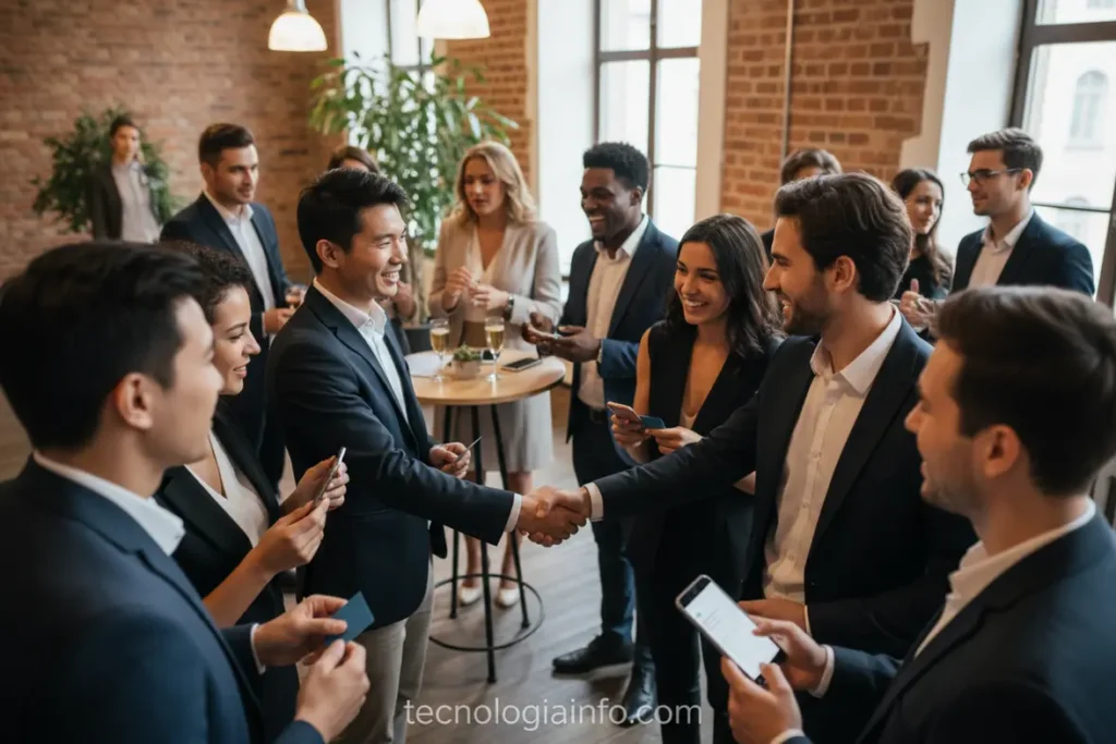 Dicas de networking profissional em eventos e no LinkedIn.