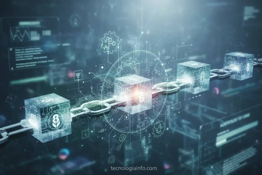 Detalhes de como a Blockchain funciona com blocos.