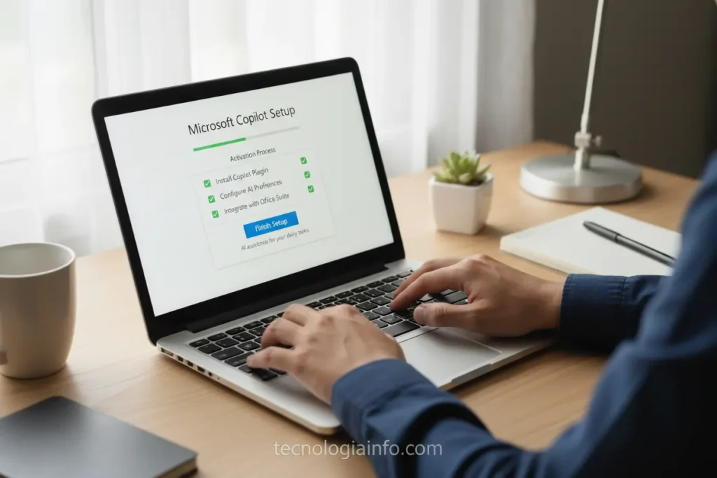 Configuração inicial do Copilot em ambiente de código.