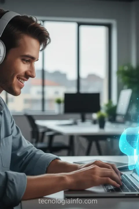 jovem usando copilot ia