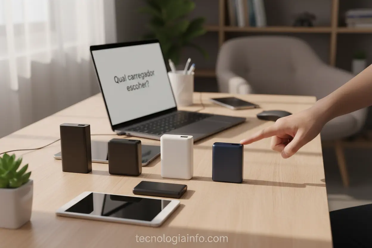 Guia de Escolha de Carregadores Portáteis Variedade de carregadores portáteis para escolher