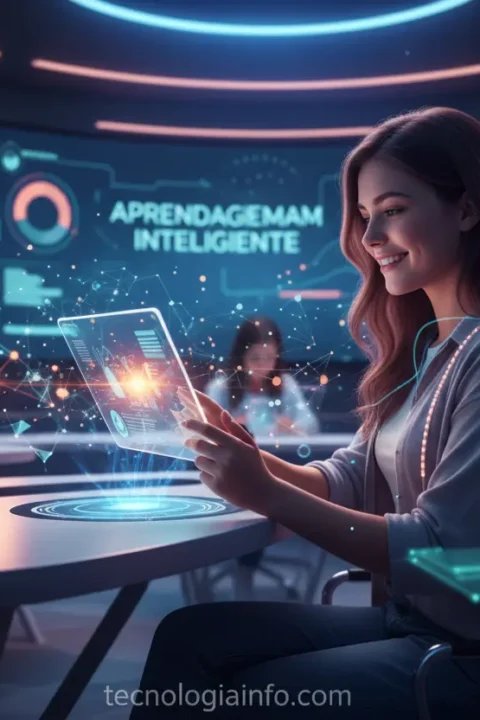 Jovem estudante utilizando IA na educação para aprender.
