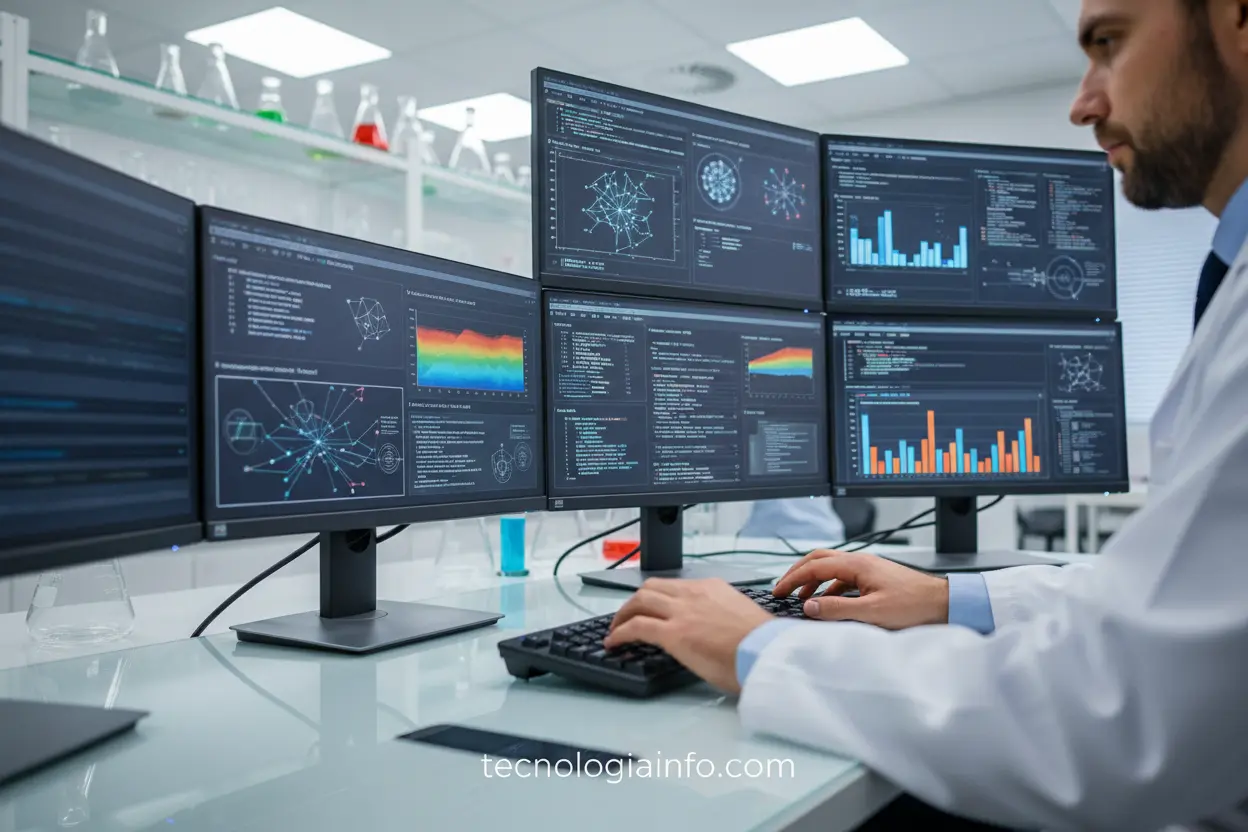 O Processo do Machine Learning Mãos de cientista de dados trabalhando com algoritmos de ML.