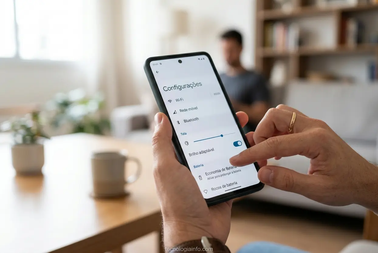 Configurações de economia de bateria do celular