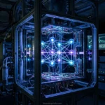 Computador quântico futurista em laboratório