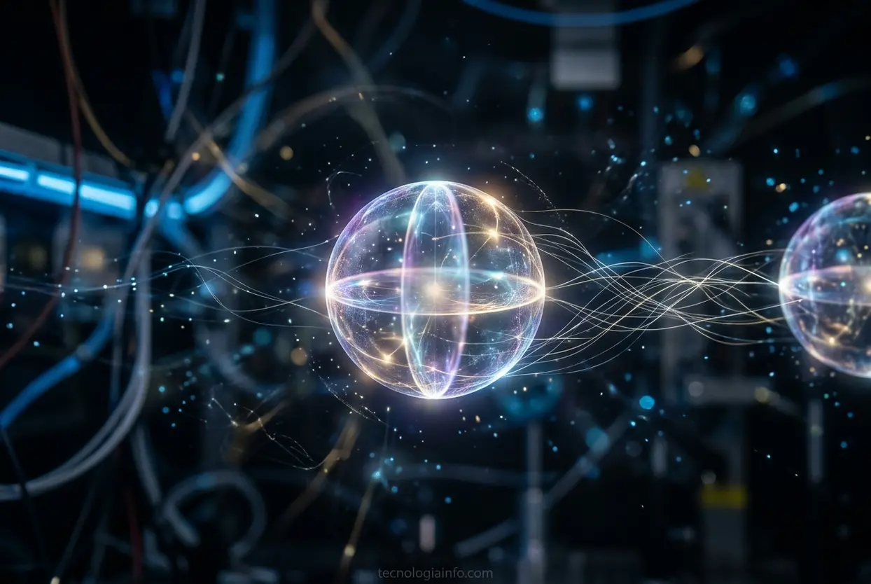 Qubit em superposição e emaranhamento quântico