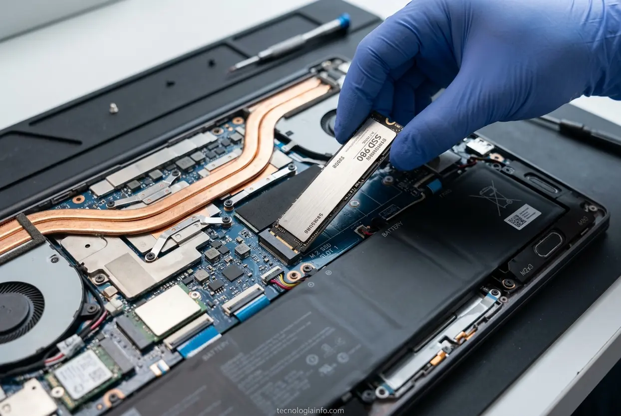 Instalação de um SSD NVMe em um notebook para arquitetura.