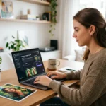 IA generativa de imagens em uso no notebook