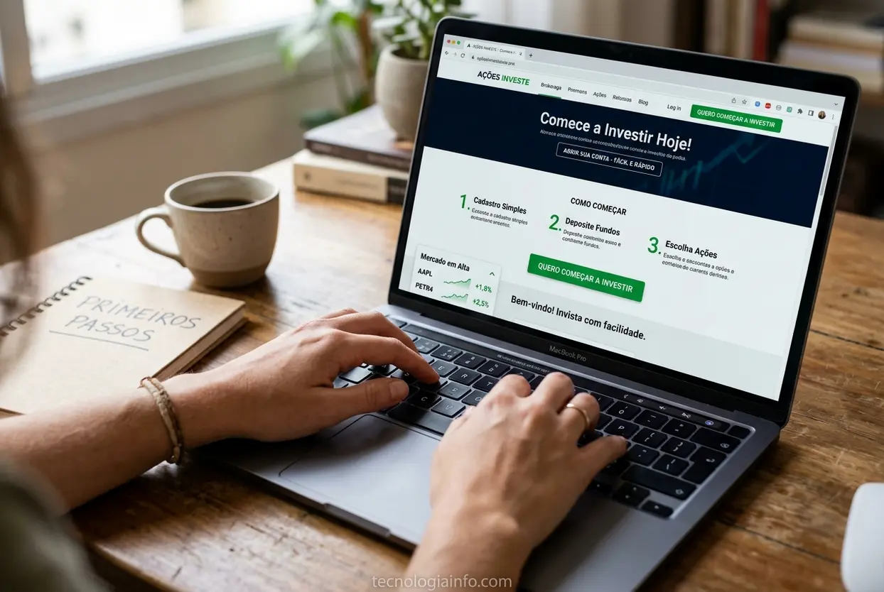 Primeiros Passos para Investir Pessoa usando plataforma para como investir em ações