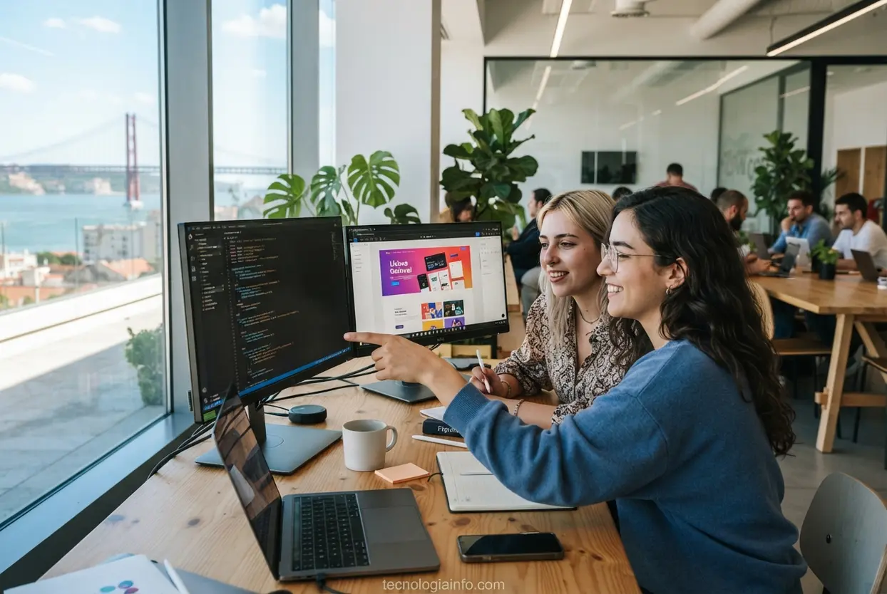 Profissões remotas em destaque Profissional de tecnologia trabalhando em espaço de coworking